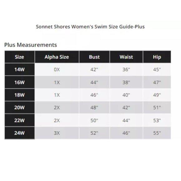 Sonnet Shores 24W Plus Size Black One Piece Swimsuit Msrp $84.00. New With Tags - Picture 4 of 9